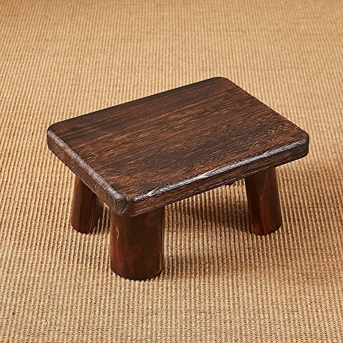 Wooden Stool, Rectangular Bedside Step Stool, Step Ladder for Kitchen &
