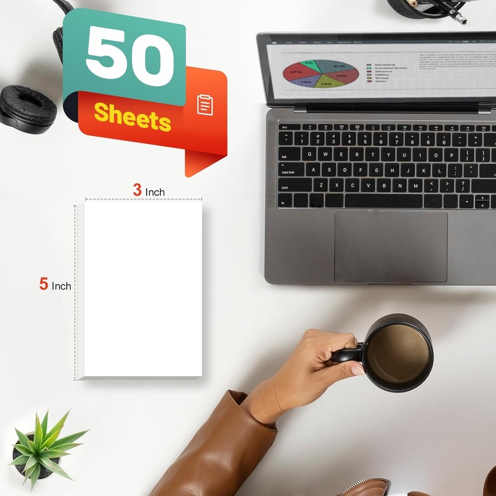 3" x 5" Note Pads - Memo - Blank Scratch - Small 3x5 Inch, White