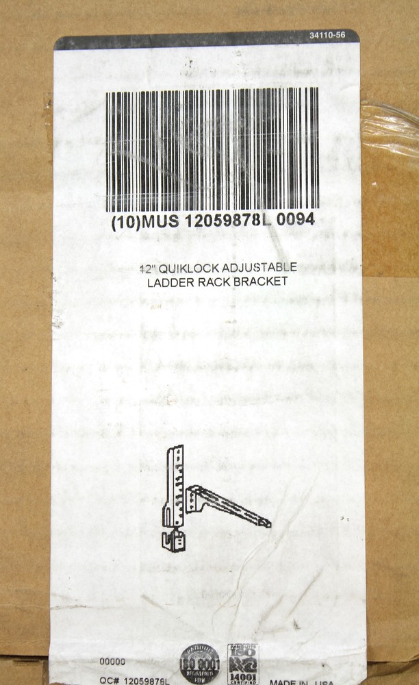 PANDUIT FR12ALB 12" QUICKLOCK ADJUSTABLE LADDER RACK BRACKET