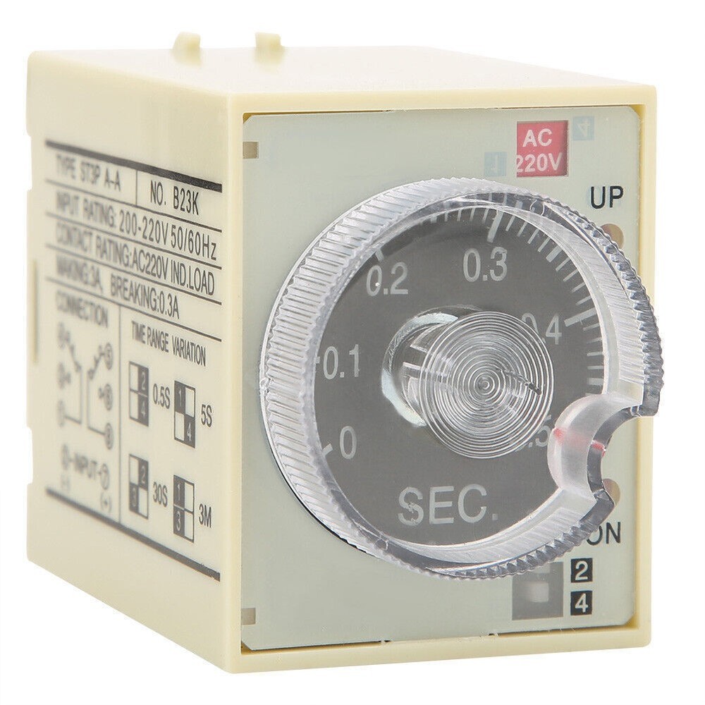 Delay Timer Time Relay Adjustable Knob Anti Interference PC Shell ST3PA A AC220V