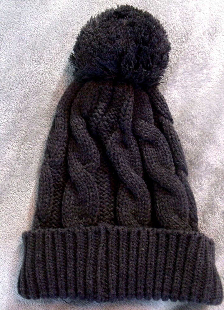 Richardson Cable Knit Pom Pom Gray Hat New