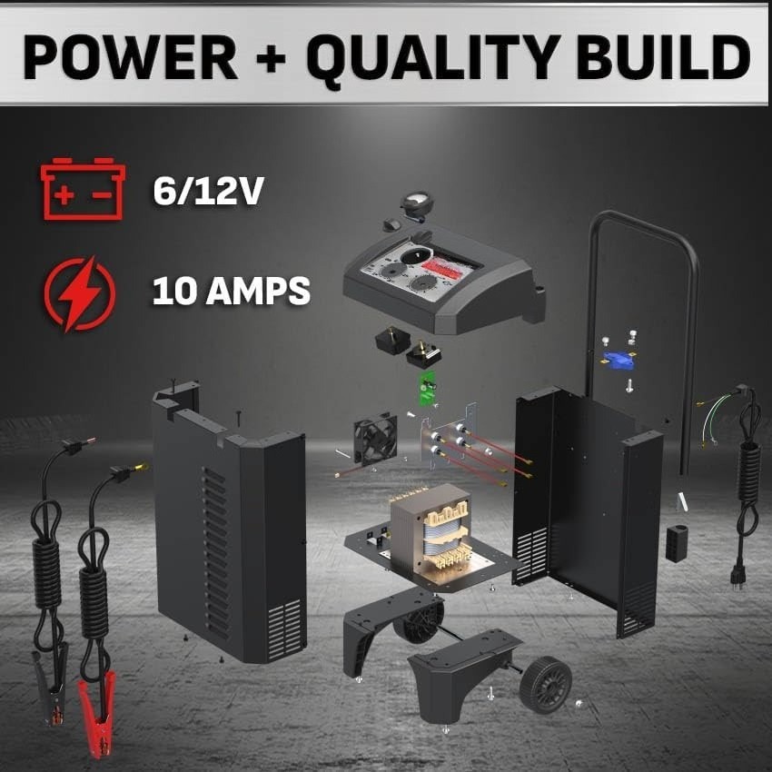 Electric 10A Charger 250A Engine Starter 50A Boost SC1445 Led Wheeled