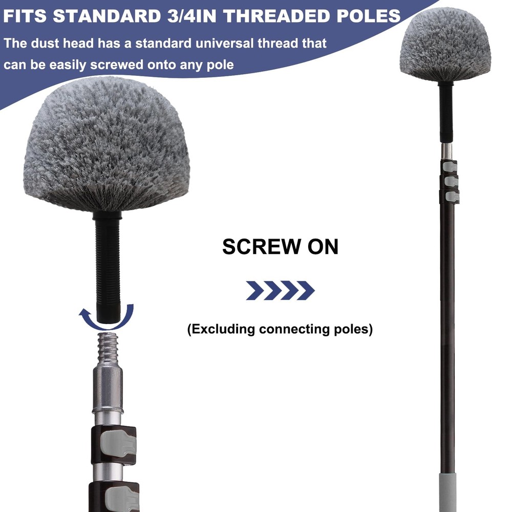 2 Pack Cobweb Duster Head Brush High Efficiency Twiston Spider Web Brush For Ind