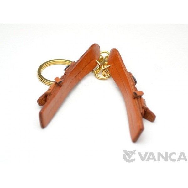 Skis Leather Keychain(L)