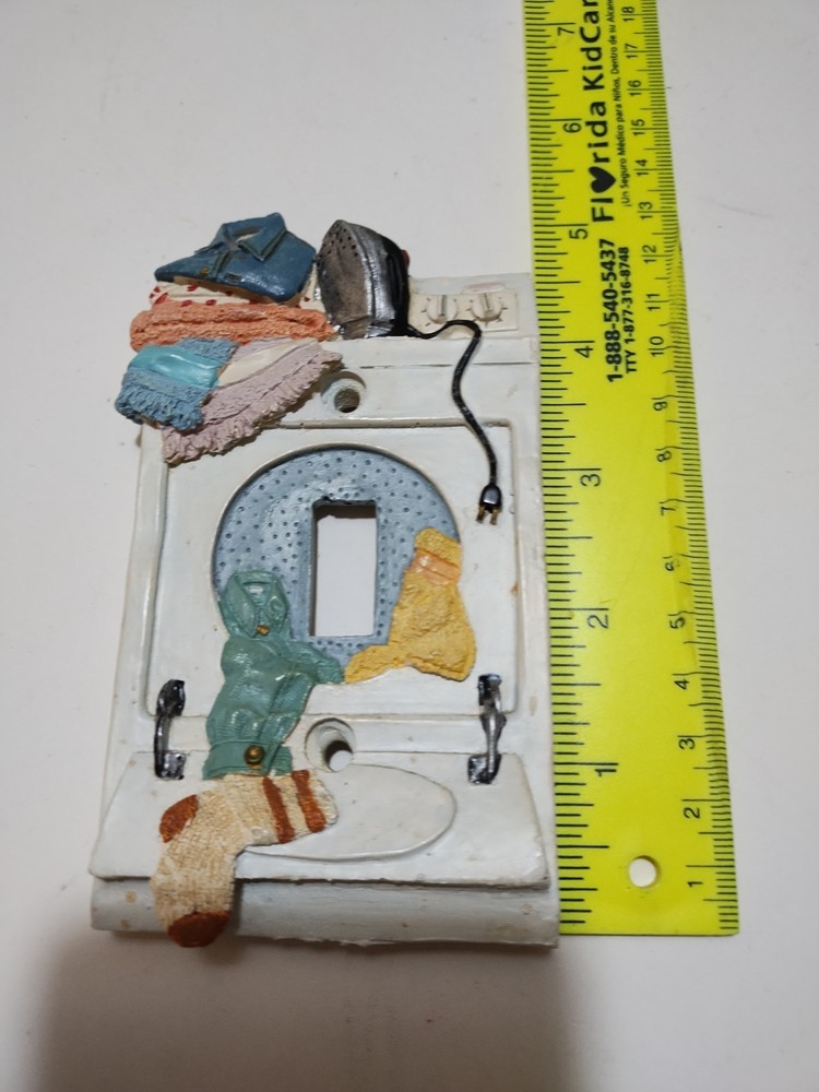 Vintage Switchplate Laundry Washing Machine Hand Painted Light Switch Plate