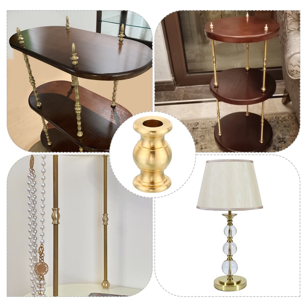 2Pack 20.5x36mm Solid Brass Lamp Neck Threaded Turned Spindle Slips Lamp Finial