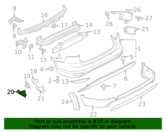 Genuine Volkswagen Outer Bracket 5G9-919-491