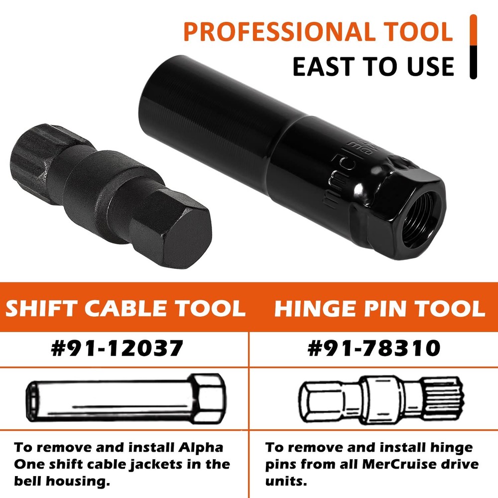 For Mercruiser 91-12037 Shift Cable Tool Socket &18-9861 Hinge Pin Tool Kit US
