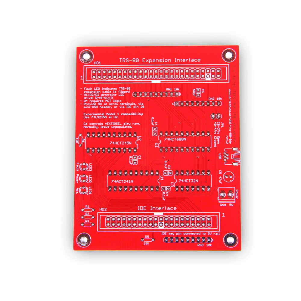 Lo-tech TRS-80 IDE Adapter rev. 2 (PCB Only)