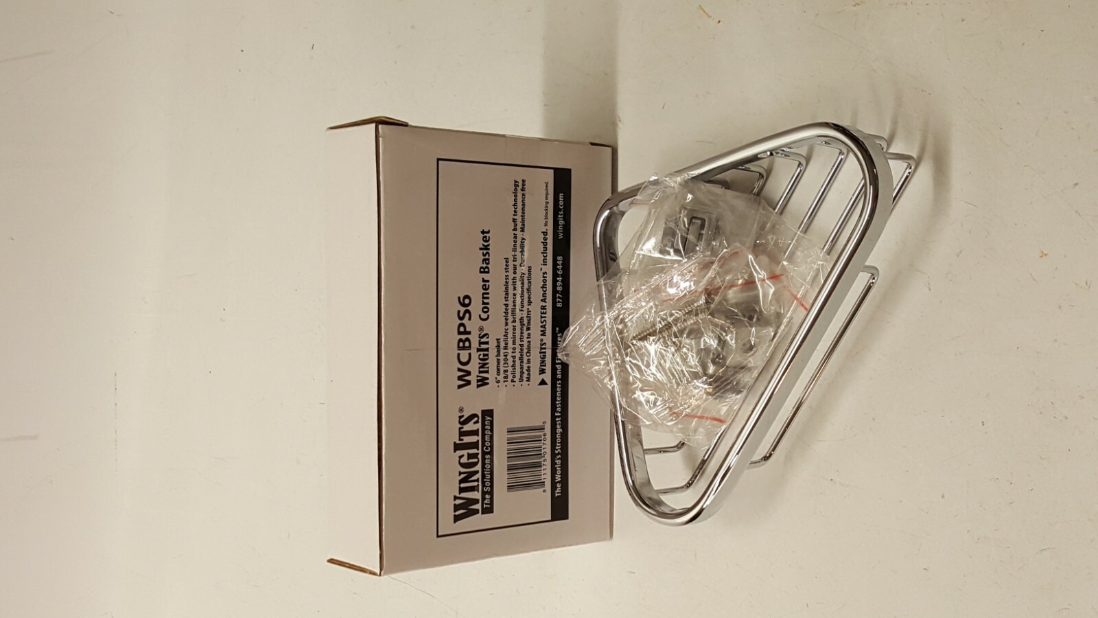 WINGITS Stainless Steel Corner Basket, 7 In W, SS, Polished, WCBPS6