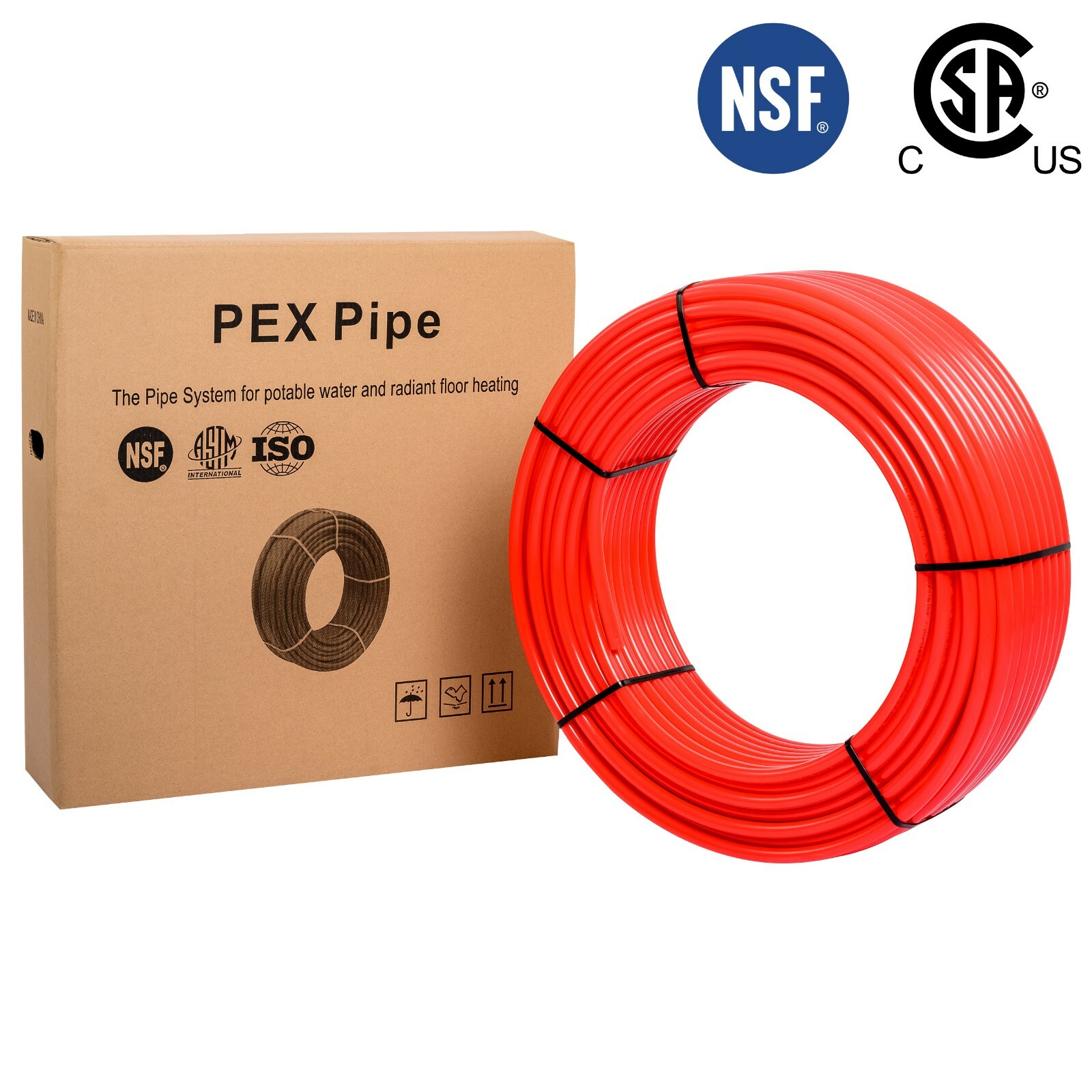 1" x 100ft Red Pex Tubing/Pipe(NSF) Pex-B 1-inch 100 ft Potable Water NonBarrier