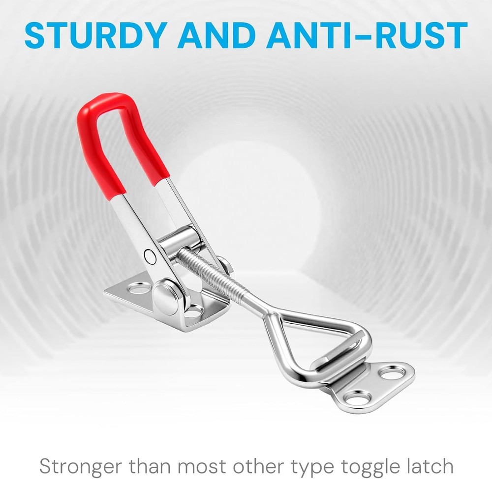 6 Pack Toggle Latch Clamp 4001, Adjustable Quick Release Pull Latches, Red