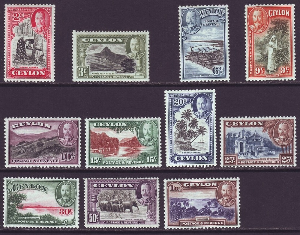 Ceylon 1935 SC 264-274 MH Set