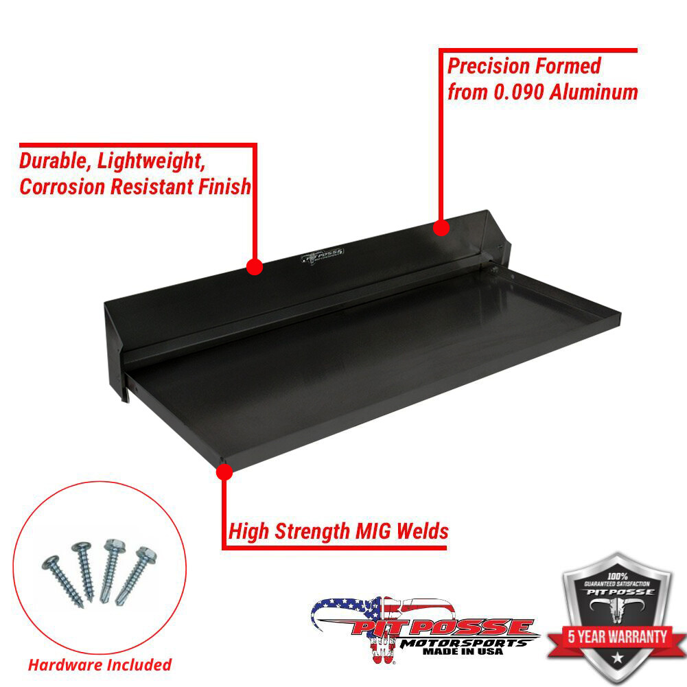Pit Posse Aluminum Work Station Fold Down Tray Shelf Cabinet Trailer-Made in USA