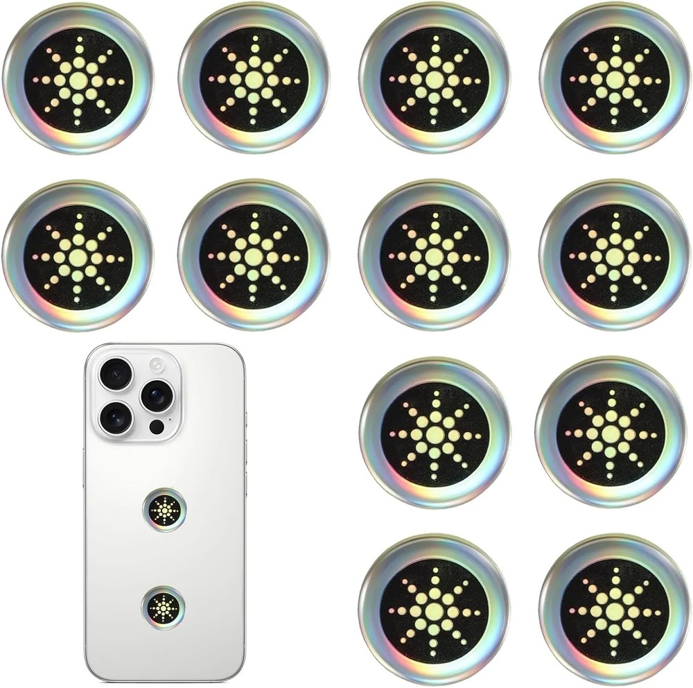 12 Pack EMF Stickers Phone Laptop Tablet Silver Tech Accessory