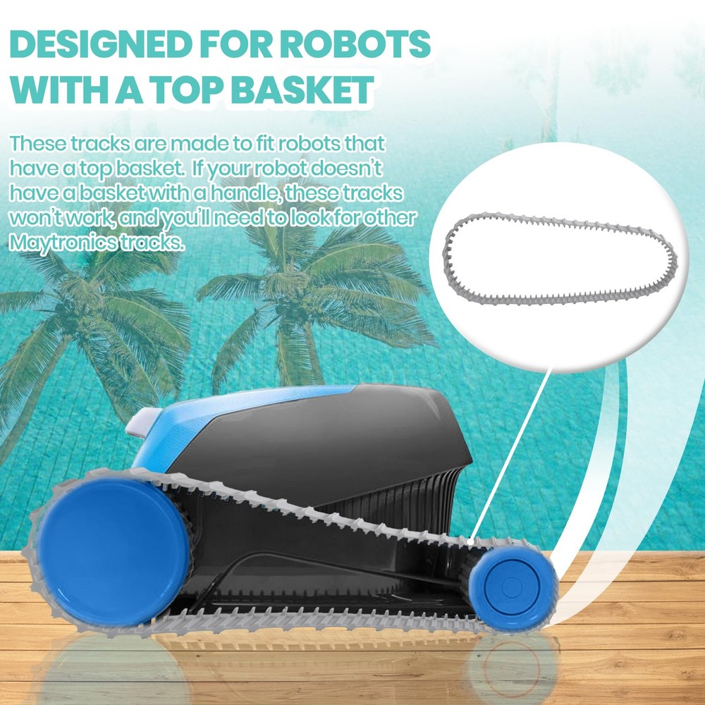 (2 Pack) Replacement Gray Tracks for Maytronics Dolphin Robotic Pool Cleaners