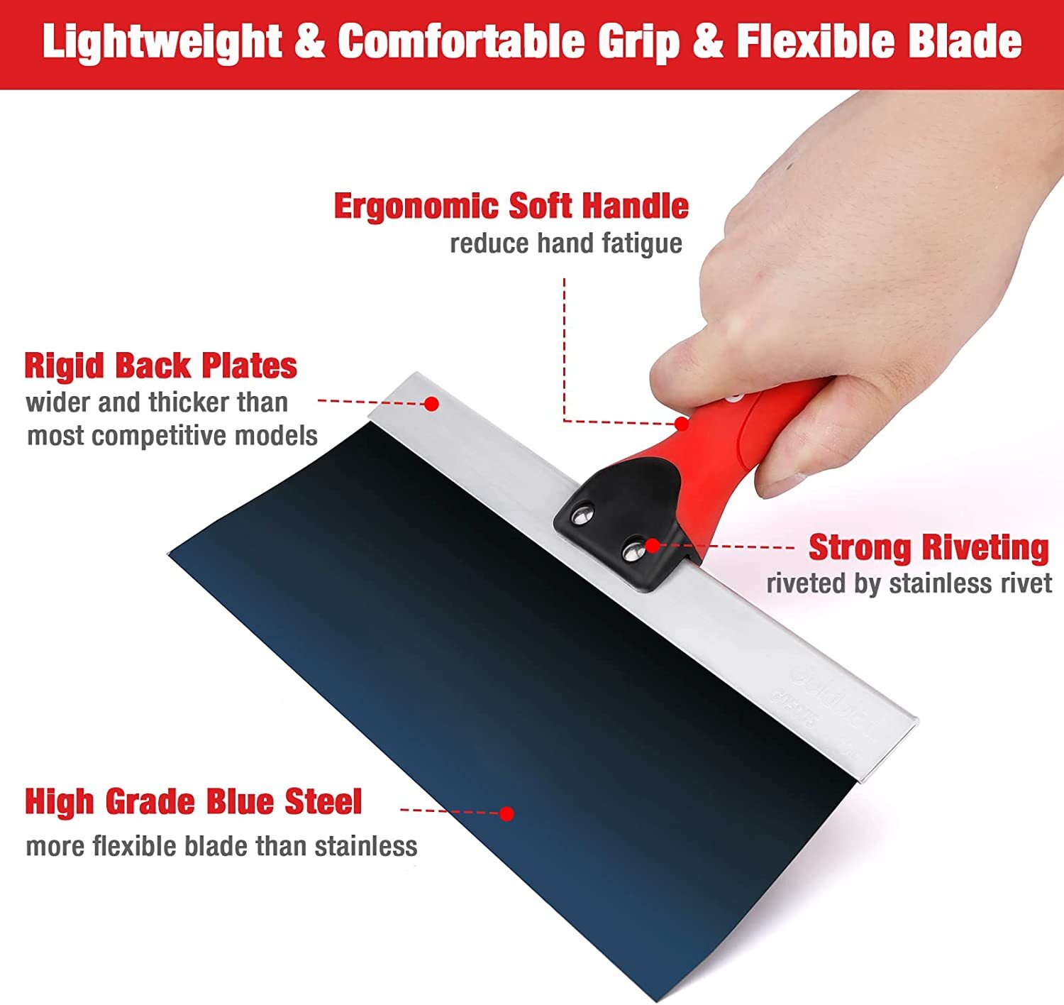 Goldblatt Banjo-Dry Tape Set Drywall Taping Tools w/10" Blue Steel Taping Knife