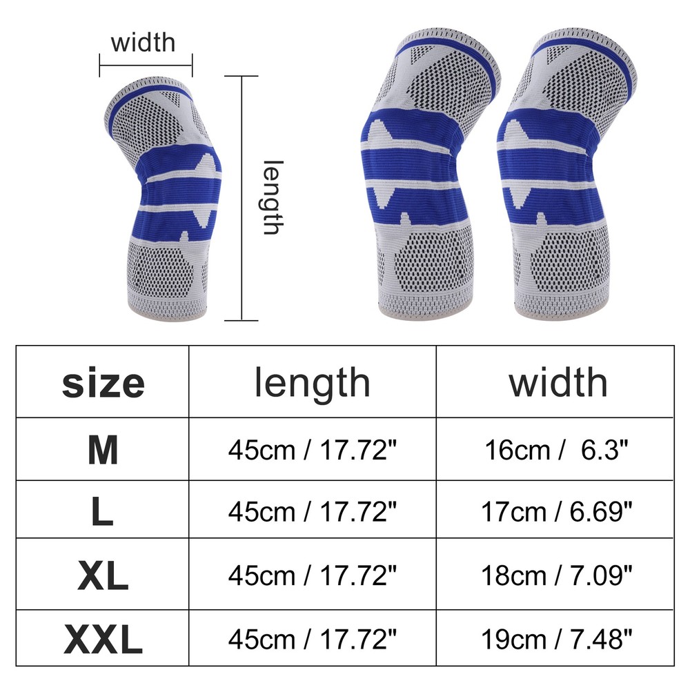 Horizontal Stripes Knee Pads Medium Gray Blue 1 Pc