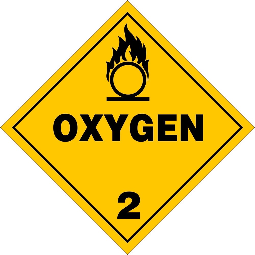 Oxygen warning Sticker Decal XV