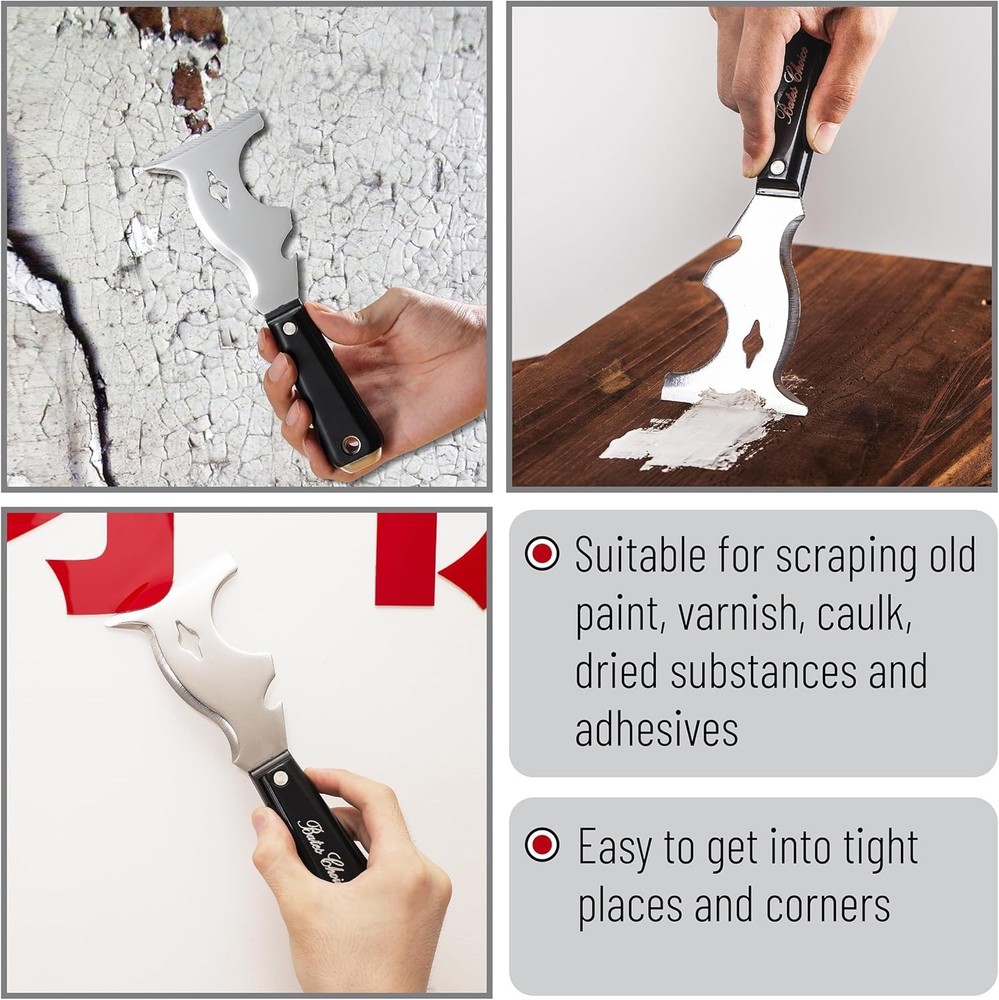 Bates 10-in-1 Paint Scraper - Versatile Tool for Painters & Surface Prep