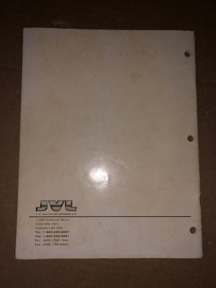 JVL CONCORDE 1 TOUCH SCREEN ARCADE MANUAL ORIGINAL #