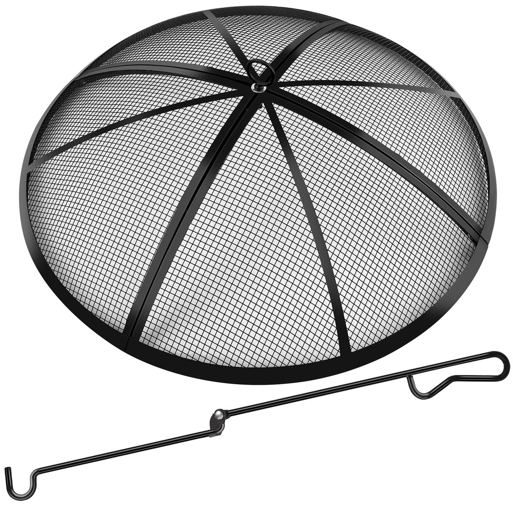 Fire Pit Spark Screen, Screen 22 Inch Round Upgraded-22 Inch, Black