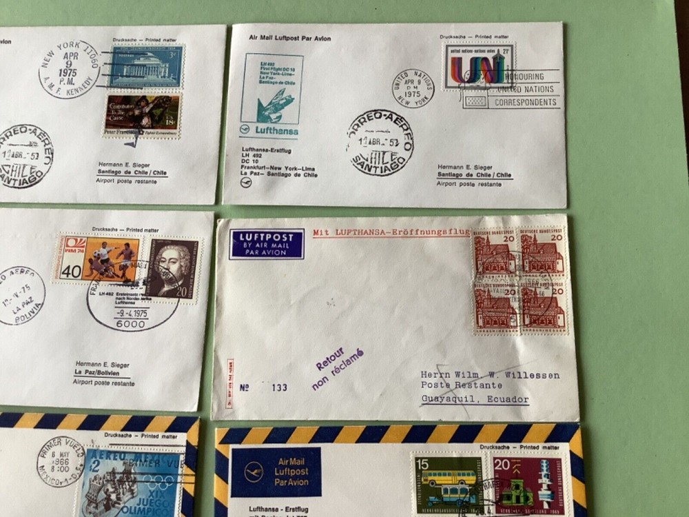 Airmail flight covers 12 mixed items RefA1631