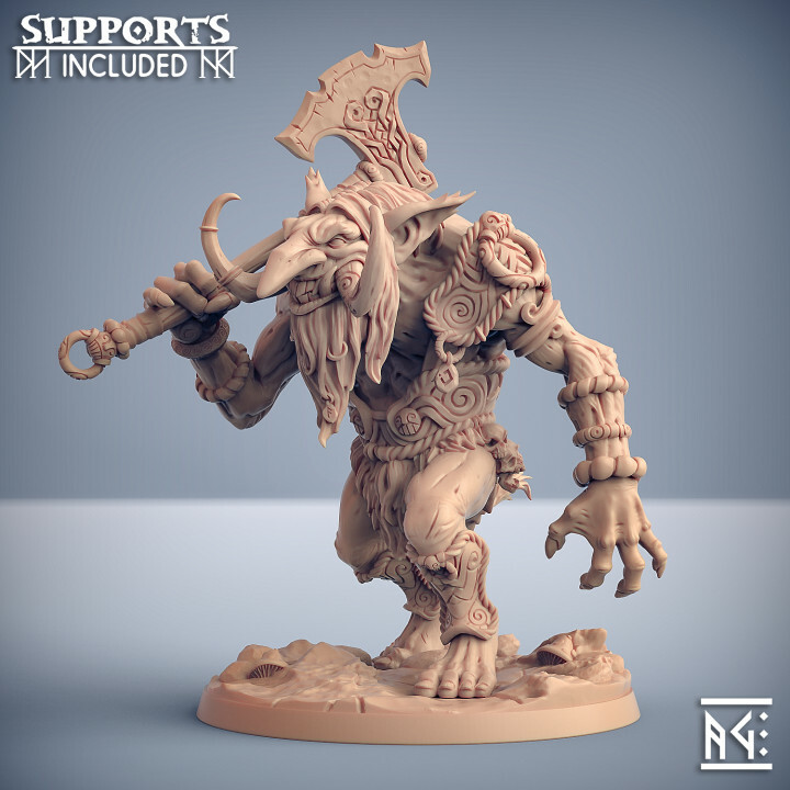 Troll Hunter A - Hunter Barbarian - Artisan Guild Fantasy Dungeons & Dragons