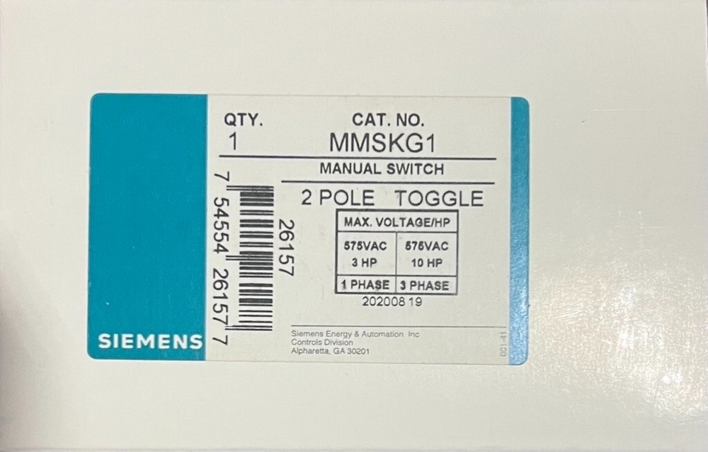 Siemens MMSKG1 Toggle Switch