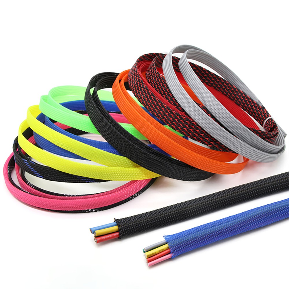 Expandable Braided Cable Tidy Sleeving Wire Harness Flexible Polyester colorful