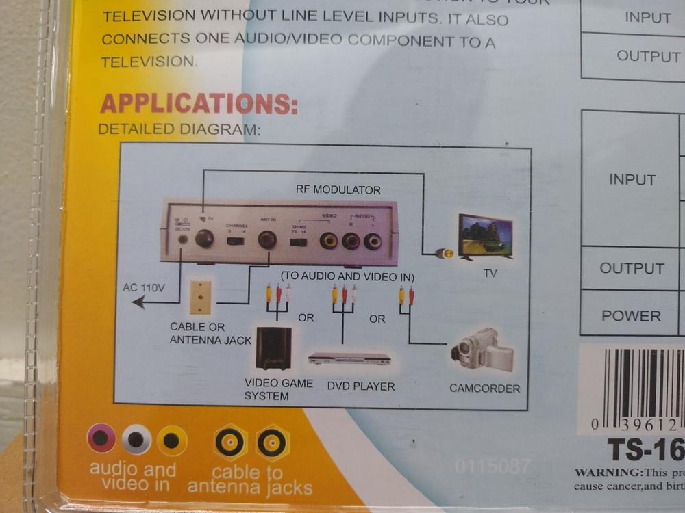 NOS Trisonic AV/RF Auto Switch RF Modulator Box - Sealed