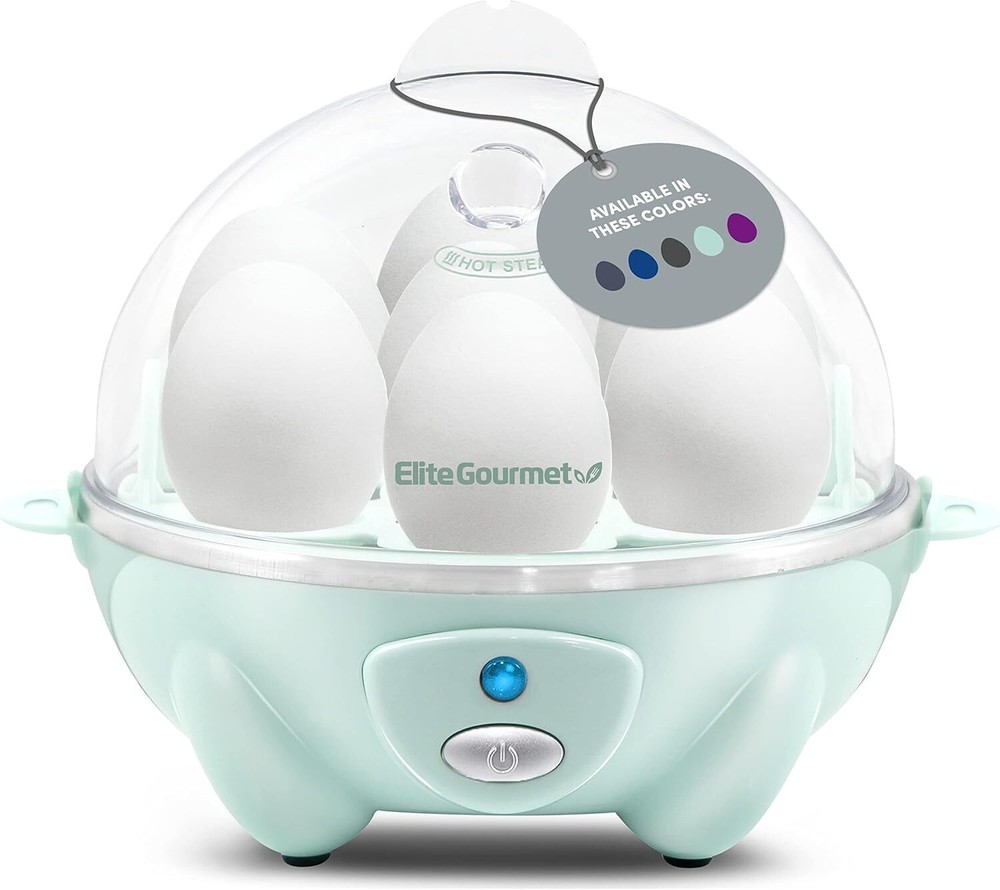 Electric 7-egg capacity egg cooker with automatic shut-off and buzzer