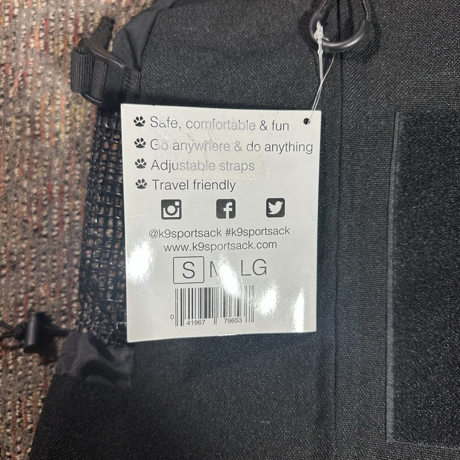 K9 Sport Sack Air Size Small Backpack Dog Carrier Black Polyester Up to 30lb NWT