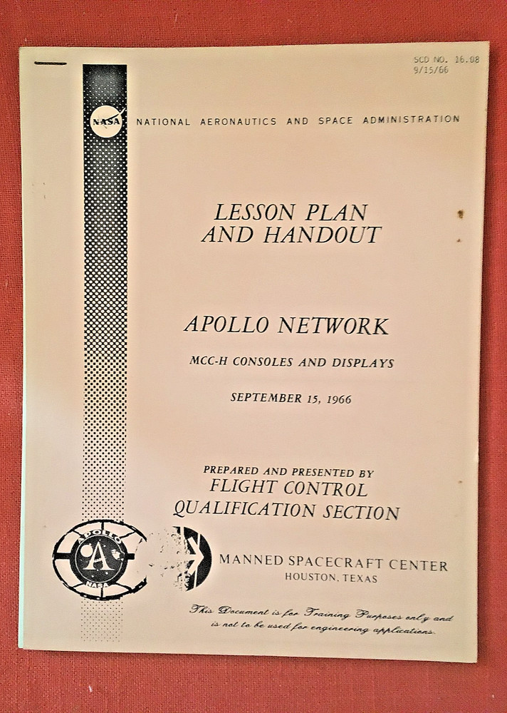 RARE! NASA 9-15-66 APOLLO NETWORK - FLIGHT CONTROL QUALIFICATION SECTION MANUAL.