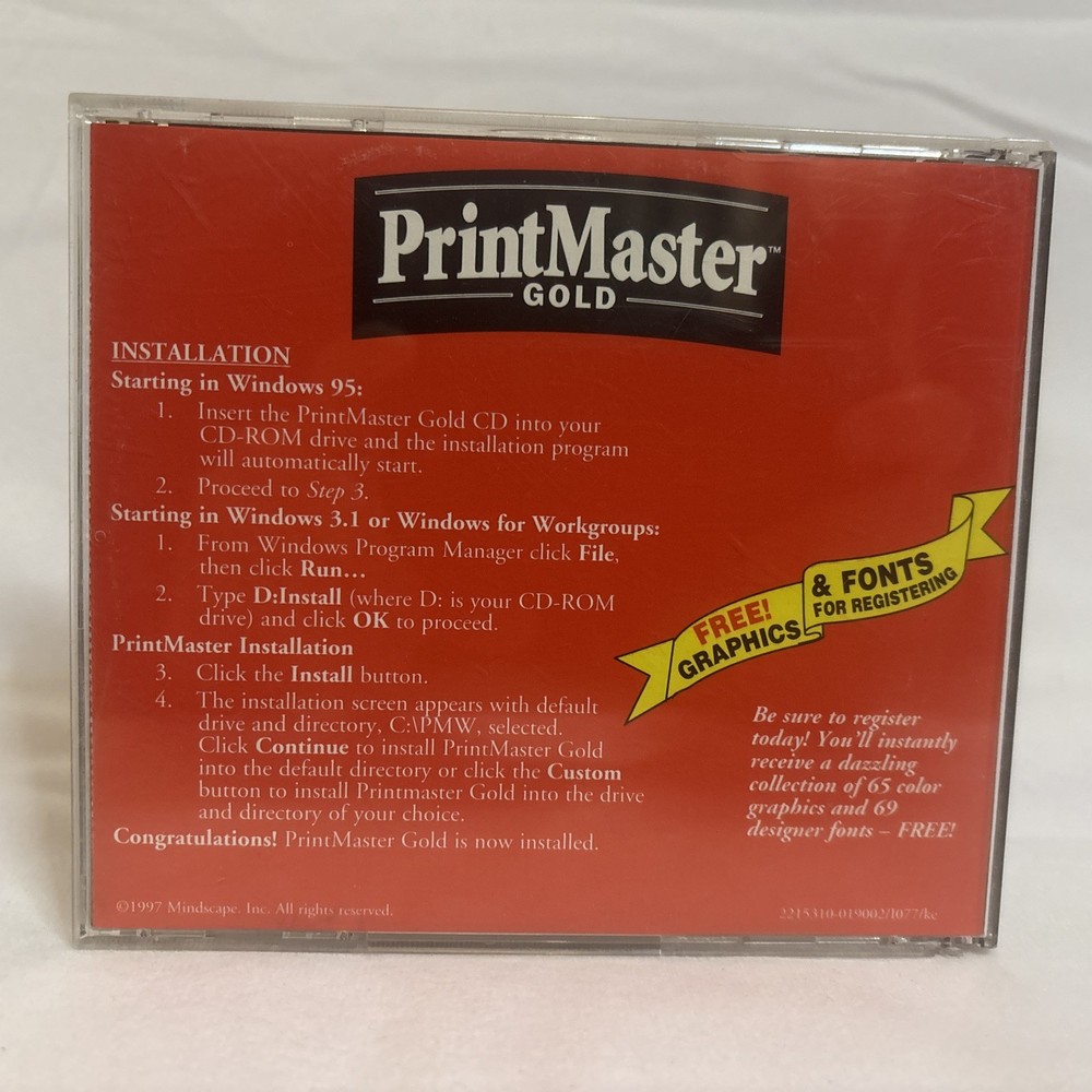 PrintMaster Gold Bonus Pack Version 4.0 1997