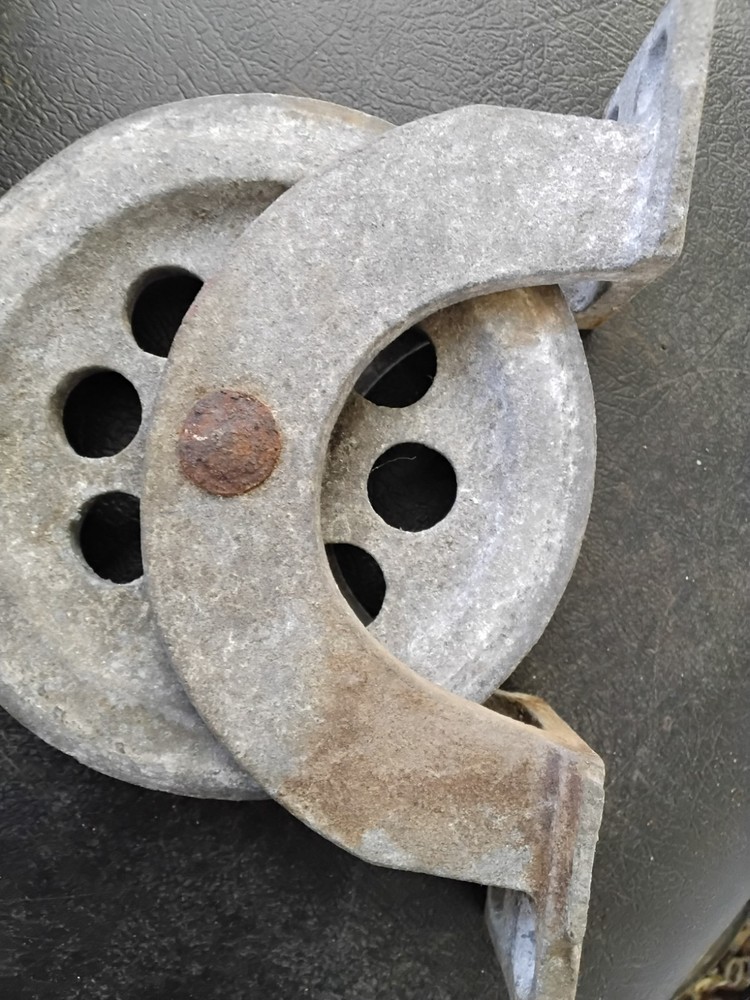 Pair Galivized Wilcox Crittenden Cable Steering Pullies