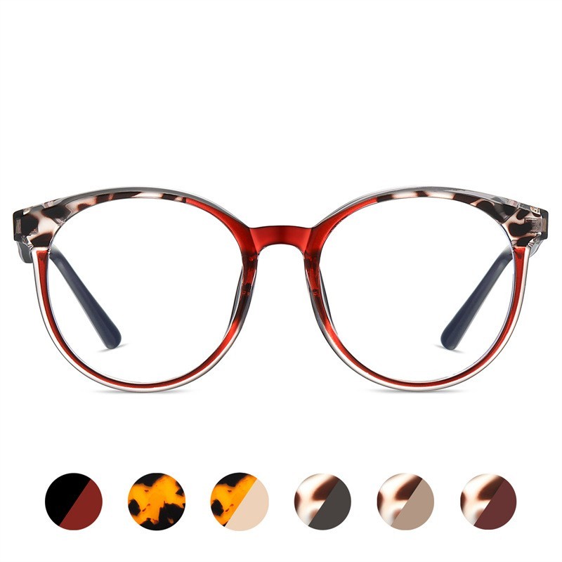 Blue Light Blocking round Glasses – TR90 , Spring Hinges