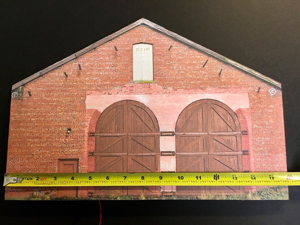 O Scale Scratch Built Engine Shed House Building Front/Flat, w/ LED MTH Lionel