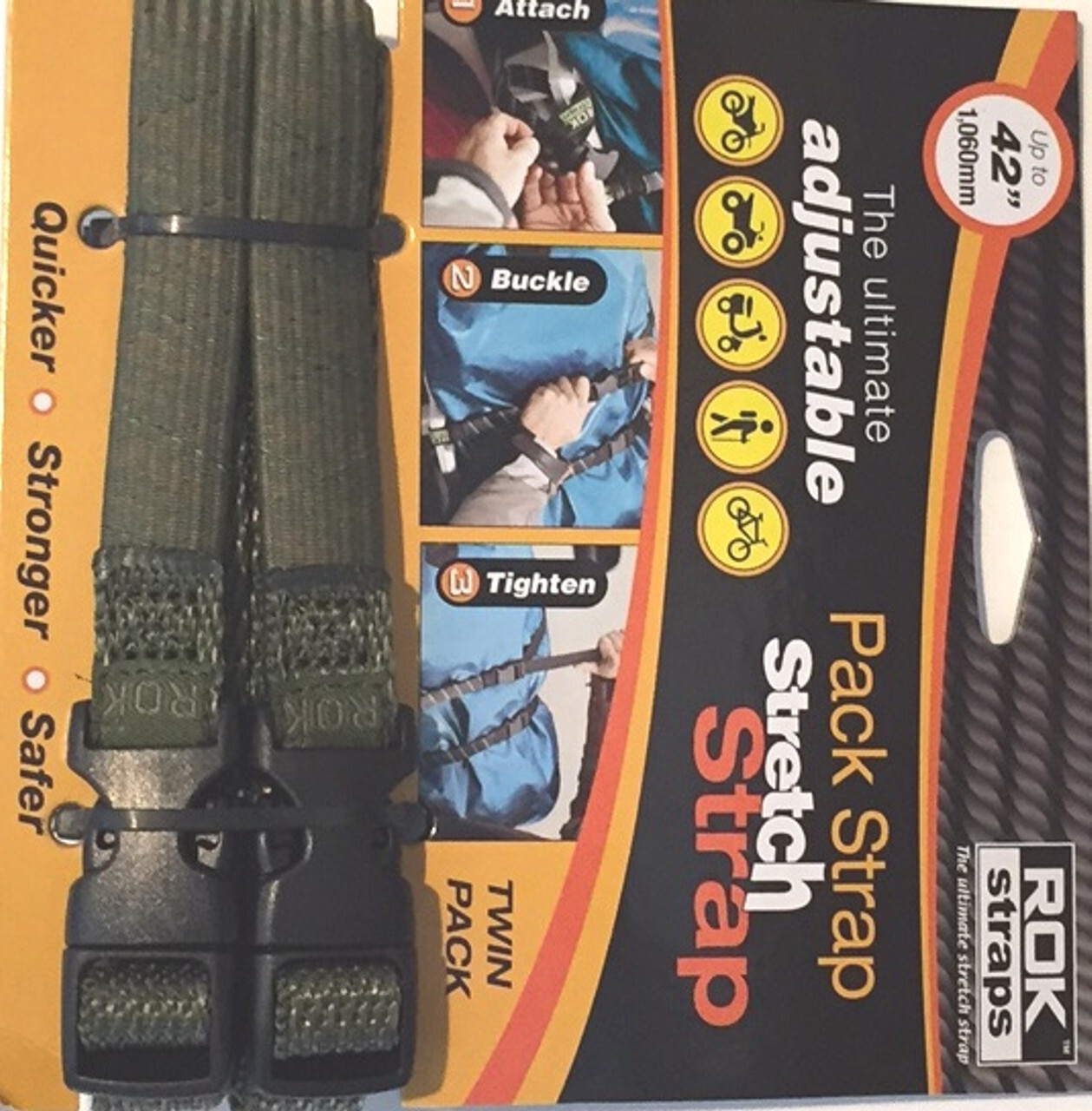 ROK Straps Adjustable Pack Strap 42 x 5/8 inch Green CAMO