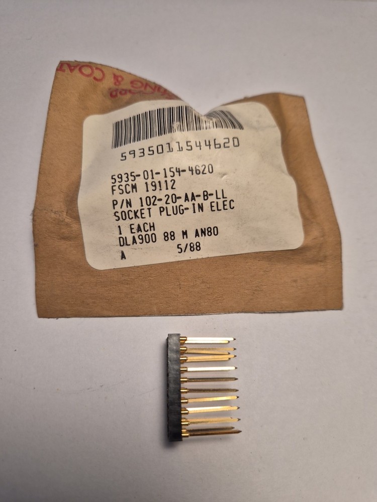 5 EACH IC SOCKET, 20-PIN DIP SOCKET, Wire Wrap, Screw Machine, Gold-plated Brass