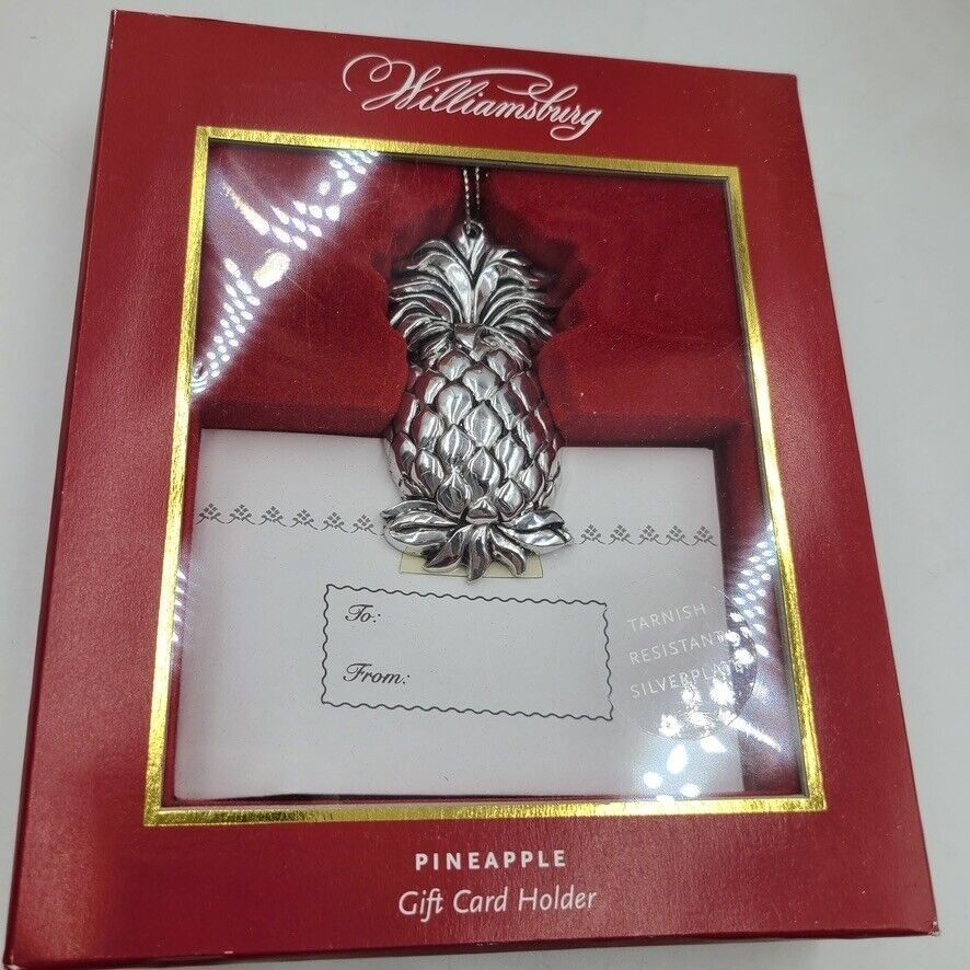 Reed and Barton Williamsburg Silver Plated Pineapple Gift Card Money Holder New