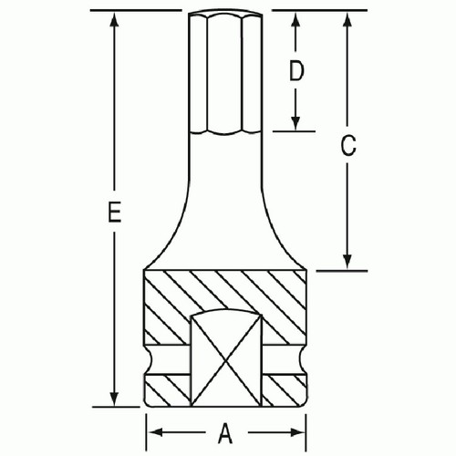 Grey Pneumatic 29164F 1/2" Drive x 1/2" Hex Driver Socket, 4" Length,