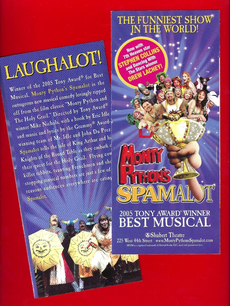 Stephen Collins "SPAMALOT" Drew Lachey (98 Degrees) Monty Python 2008 Flyer