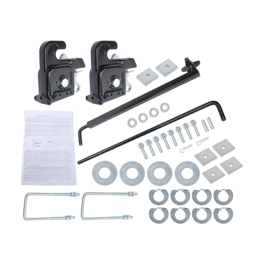 Black Quick Hitch w/Stabilizer Bar for Category 1 Tractors/Implement Easy Change