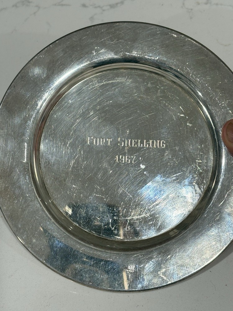 Vintage Silver Plate Trophy plate Fort Snelling 1967 6”