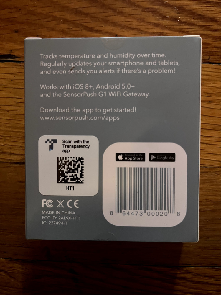 Sensorpush HT1 Smart Temperature And Humidity Sensor