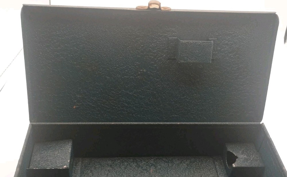 Vintage Small Brown and Sharp Metal Tool Box with Latch