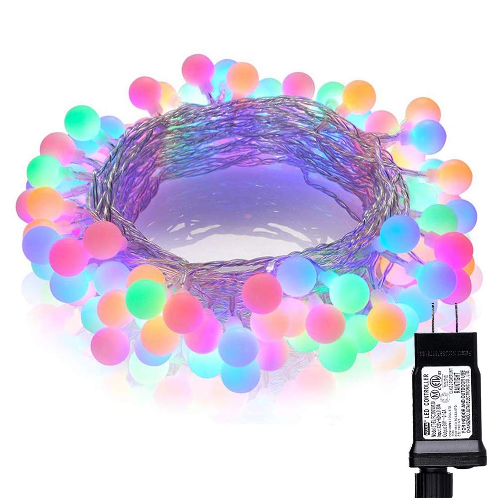 LED Globe String Lights 100 LED Indoor String Lights 8 Lighting Colorful 33ft
