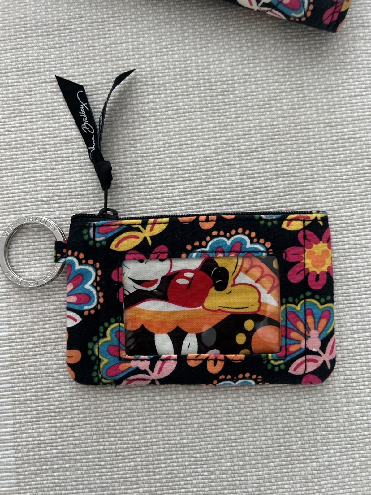 Disney Parks Vera Bradley Midnight W/Mickey Set Of 3 Makeup Bag/wallet/ID RARE