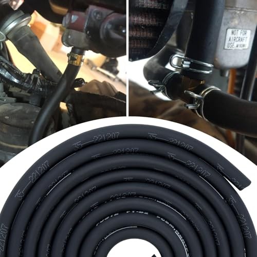 10FT Long Fuel Line 1/8" Gas Line + 10 Clamps for Kawasaki EZGO Snowmobile Lawn